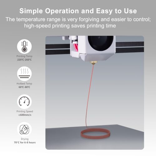 Image of IEMAI Translucent PETG Filament 1.75mm 1kg, Dual Color Gradient Coffee to Red 3D Printer Filament Up to 600mm /s Rapid Printing for Lampshades Artwork & Home Decor