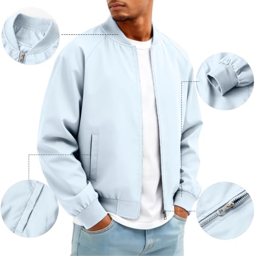 Men Bomber Jacket Casual Zip Up Windbreaker Lightweight Flight Jacket - image 4