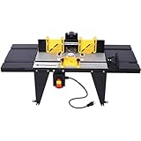 Universal Benchtop Router Table with Adjustable Fence, Steel Stand & Precision Routing for Woodworking – Craftsman Electric Router Table Tool (Black)