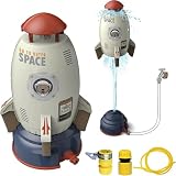 Wasserrakete Sprinkler Spielzeug, Rakete Wasserspielzeug Kinder Outdoor, Wasser Rocket Garten Spielzeug mit Schlauchverbinder, Lustiges Rakete Wassersprinkler Kinder Outdoor, für Jungens & Mädchen
