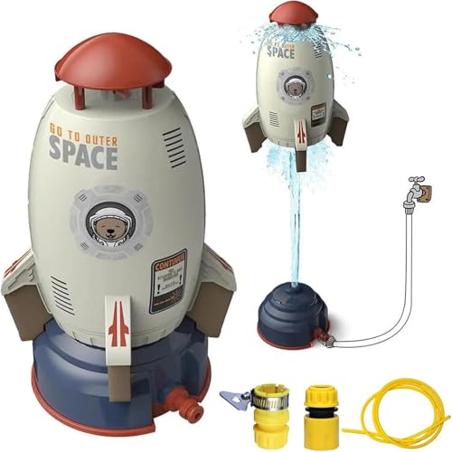 Wasserrakete Sprinkler Spielzeug Rakete Wasserspielzeug Kinder Outdoor Wasser Rocket Garten Spielzeug mit Schlauchverbinder Lustiges Rakete Wassersprinkler Kinder Outdoor für Jungens & Mädchen