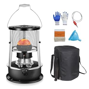 Petroleumkachel voor gebruik binnenshuis, energiezuinige, stille en compacte verwarming, mobiele verwarming zonder elektriciteitsverwarming voor kamperen, tentverwarming, koken black,B