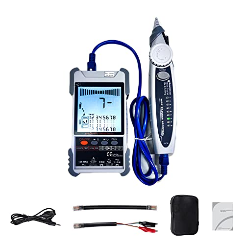 Hancaner Netzwerk Kabeltester mit POE-Test Multifunktions-Draht-Tracker-Netzwerkkabel-Tester,Anti-Interferenz-Funktion, Spannungs-und Stromtester mit Beleuchtungsfunktion und Aufbewahrungstasche