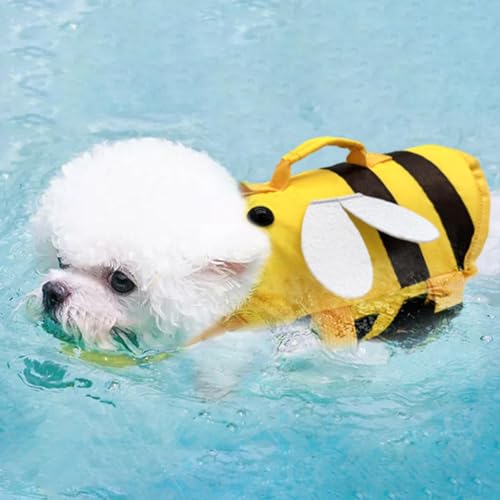 犬用ライフベスト調節可能 高浮力ペット 水泳救命胴衣犬用 ジャケット 水泳用フローティングベストイフ 救命胴衣 、ハンドル付き犬用リップストップ防水ライフジャケット | ファッショナブルな犬用水着、ウォータースポーツ用のクイックリリースバックル付きペットライフプリザーバー