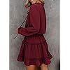 Dokotoo-Womens-Cute-Spring-Sexy-Deep-V-Neck-Ruffle-Chiffon-Lantern-Long-Sleeve-Elegant-Boho-Bohemian-Hawaiian-Flowy-Mini-Short-Skirt-Dresses-for-Women-Party-Casual-Fall-2021-Wine-Large Dokotoo Womens Cute Spring Sexy Deep V Neck Ruffle Chiffon Lantern Long Sleeve Elegant Boho Bohemian Hawaiian Flowy Mini Short Skirt Dresses for Women Party Casual Spring 2023 Wine Large