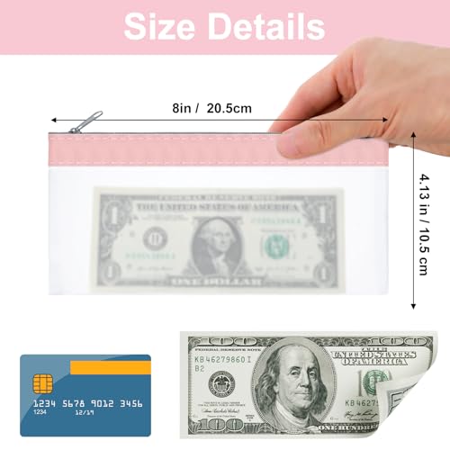 4 Pack Plastic Zip Wallets 20X10cm Clear Money Bags with Zipper, 4 Colors Money Envelopes Multi Purpose Cash Pouch Wallet for Bank Deposits, Coin Storage, Check Wallets Collectors and Bank Tellers