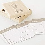 Die Holzbox mit den Innenmaßen 108x90x25 mm ist eine einzigartige Aufbewahrungsmöglichkeit für Ihre schönsten Erinnerungen mit Ihrem Baby. Tolle Geschenkbox mit Tagebuchkarten für werdende Eltern.