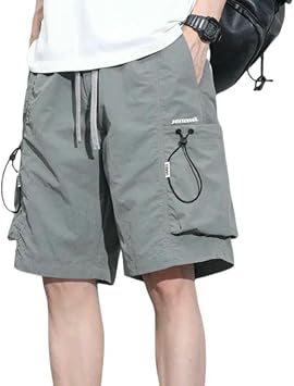 Mens Shorts Summer Thin Mens Shorts Overalls Side Pocket Loose Jogging Pants Basketball Shorts