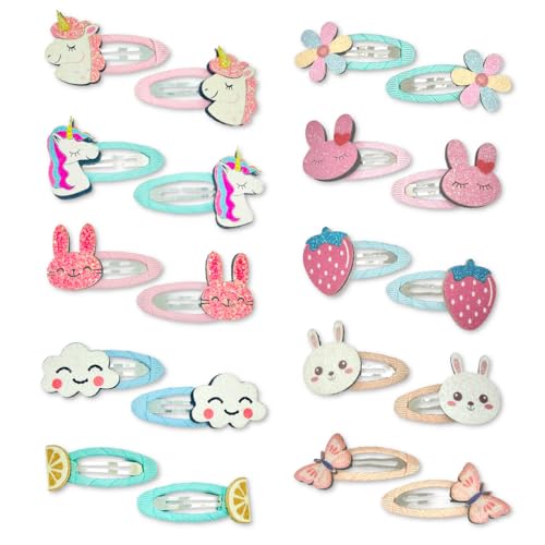 Glitter Hair Clips for Girls Accessories - 10 Pairs 20 Pcs Sparkly Non-Slip Metal Snap Clip, Hair Barrettes for Women, Baby Girls Hair Accessories for Little Kids, Children & Teens