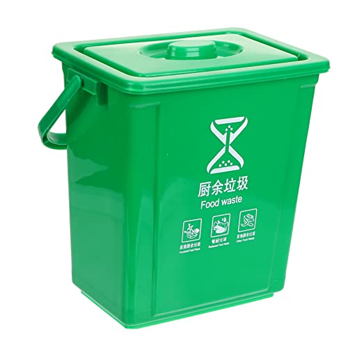 Caneca de basura grande con tapa para cocina verde