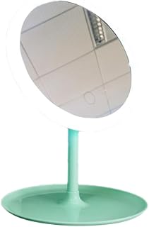 PLAFOPE Espejo de Escritorio Elegante con Luz Led para Maquillaje Color Verde para Cosméticos Y Belleza
