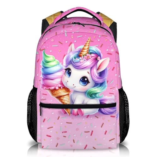 Unicorn Backpack for Girls, Backpacks for Kids Preschool Kindergarten Primary, Pink Unicorn Gifts for 4-6, 17 Inch Lightweight Bookbag for School Travel