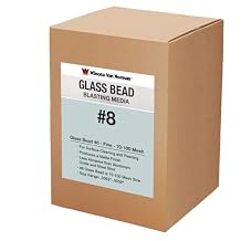 Winona Van Norman Professional #8 Glass Bead Blasting Media 70-100 Mesh Fine Abrasive for Ultra-Smooth, Bright Finish, Precision Peening, and Gentle Cleaning 1lb