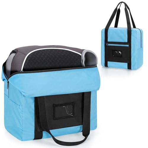 Image of Teamoy Infant Booster Seat Travel Bag for Airplane, Blue | Booster Seat Bags with Handle, Compatible with Most Standard Boosters