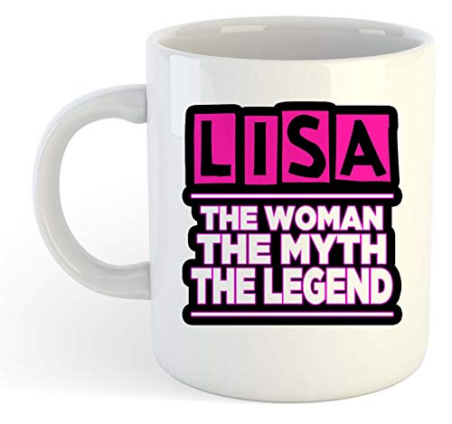 grabmybits Lisa - The Woman, The Myth, The Legend Mug - Name Personalised Funky Gift