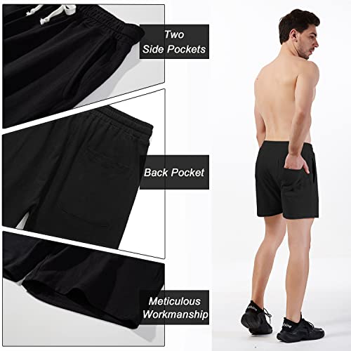 Mens Athletic Workout 5.5" Cotton Sweat Shorts with Pockets3