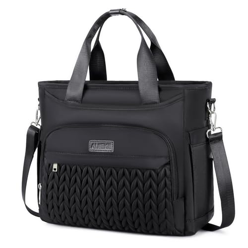 AIJIEKE Large Insulated Lunch Bag for Women Men, Work Lunch Box Tote, Black