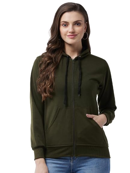 pivl Women's Cotton Full Sleeve Zipper Sweatshirt I Hoodie with Kangaroo Pockets I Winter Wear-picture-26