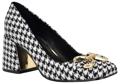 Nine West Women's Caven Pump, Black/White Houndstooth 002, 5