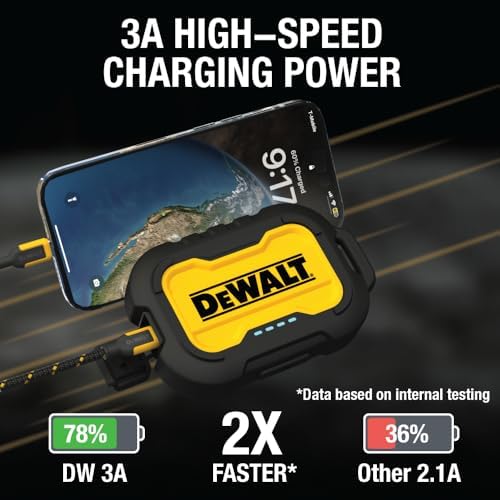 DEWALT Heavy Duty Portable Charger, Power Bank, Travel Worksite 10,000 mAh — view 2