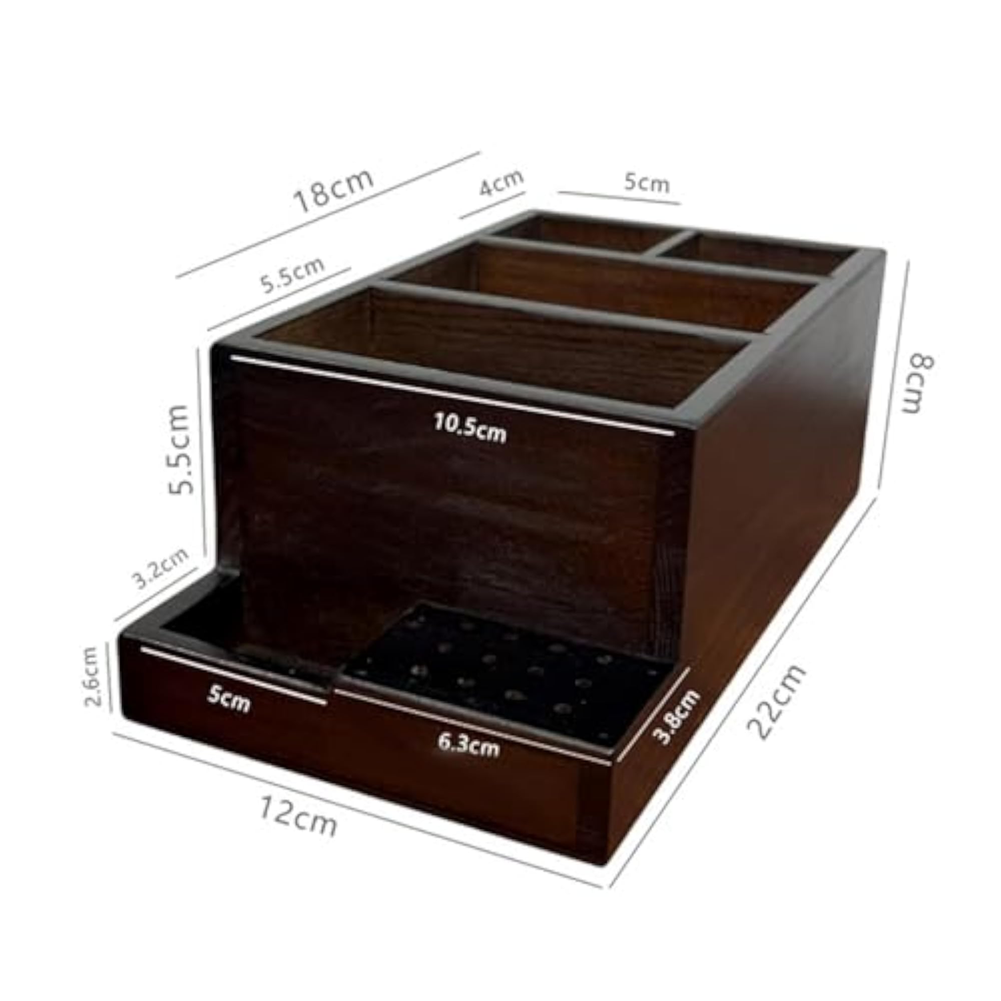Wooden Nail Drill Holder Box Organizer for Desktop