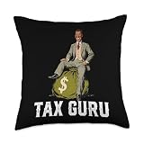 Retro Tax Guru Humor Throw Pillow