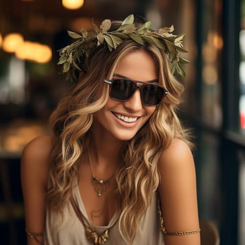 Womens Sunglasses Polarized Trendy Classic Aviator Sunglasses Square 70s 80s 90s Vintage Shades, UV Protection2