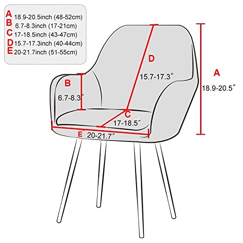 Housse De Chaises Salle À Manger 6 Pieces Couverture De Chaise Scandinaves des Accoudoirs Jacquard Housse De Fauteuil Salon Extensible Lavable pour Cuisine Décor De Restaurant