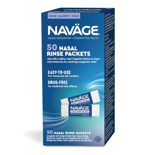 Navage® Nasal Sinus Rinse Packets, Saline Salt Refills, 50 Count