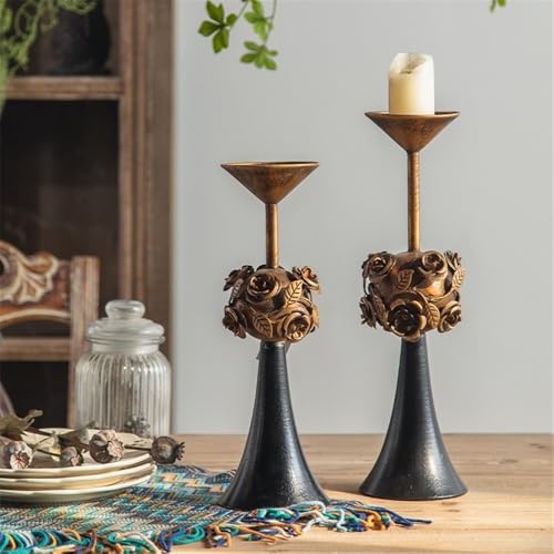 Bougeoirs vintage de table grand modèle pour église et mariage chic
