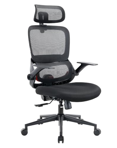 Image of SIHOO B100 SE Office Chair, Soft Memory Foam Desk Chair with Adaptive Lumbar Support & 2D Flip-up Armrests, 135 tilt Computer Chair for Home Office, Black