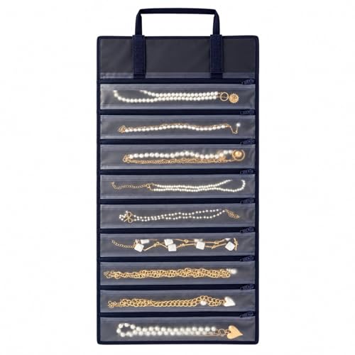 UnionPlus Velvet Jewelry Roll Organizer, 9 Grids, Purple