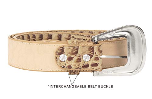 El Presidente - Mens Rustic Sand Alligator Pattern Western Cowboy Belt Leather3