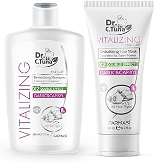 Farmasi Dr. C. Tuna Vitalizing Revitalizing Garlic & Capixyl Hair Care Set - Shampoo 500ml & Hair Mask 200ml