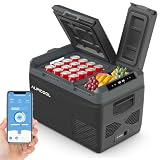 Alpicool 31L KLS38 Kompressor Kühlbox Dual Zone, Kühlschrank für Auto mit APP-Steuerung, 2026 NEU Kühlbox 12V 230V Camping Kühlschrank für Angeln, Fahrten, LKW, -20℃-20℃, mit Eiswürfelform, Schwarz