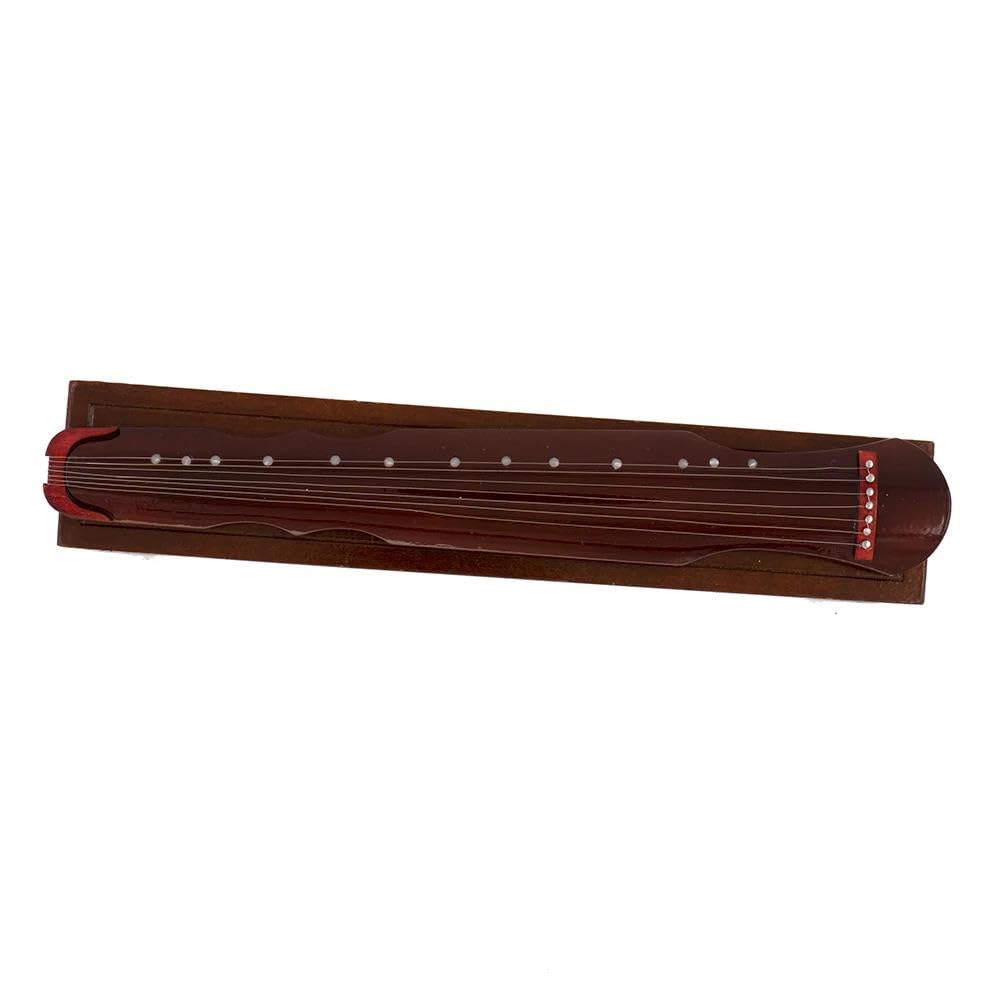 Miniaturowy drewniany chiński model Guqin z etui mini instrument muzyczny akcesoria dekoracja