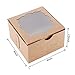 Sharlity Dessert Boxes Small Cookie Boxes for Treat Boxes for Coookie 4x4x2.5in Bakery Boxes with Window(50Pack,Brown)