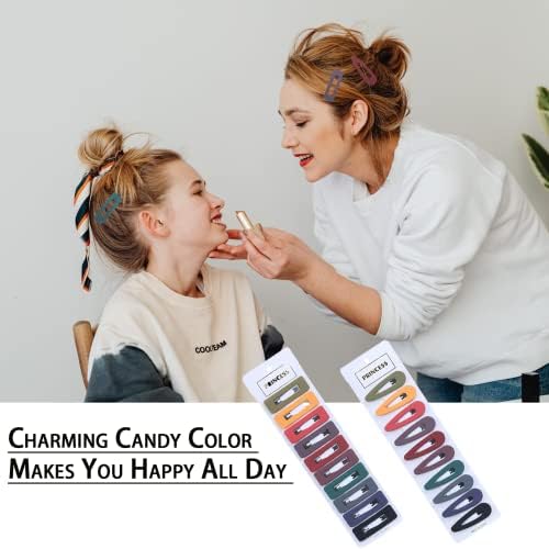 20PCS Hair Clips for Women,Hair Barrettes for Women Banana Clip,No Crease Snap Clips No Slip Metal Snap Hair Pin,Cute Candy Color Hair Accessories Girls Woman Use (Hollow)