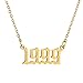 Produktbild dressplus Halskette mit Anhänger von 1980 bis 2019, Geburtsdatum, Jahr, Zahl, Geburtstag, Schmuck für Frauen und Mädchen (1999, Gold)