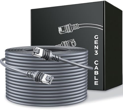cat gruciso Starlink gen 3 Cable 200FT, Waterproof Satellite Replacement Standard V3 Cord, for Starlink Rectangular Satellite Gen 3 Cable Extension Accessories (200FT/60M)
