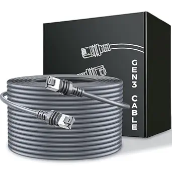 cat gruciso Starlink gen 3 Cable 200FT, Waterproof Satellite Replacement Standard V3 Cord, for Starlink Rectangular Satellite Gen 3 Cable Extension Accessories (200FT/60M)