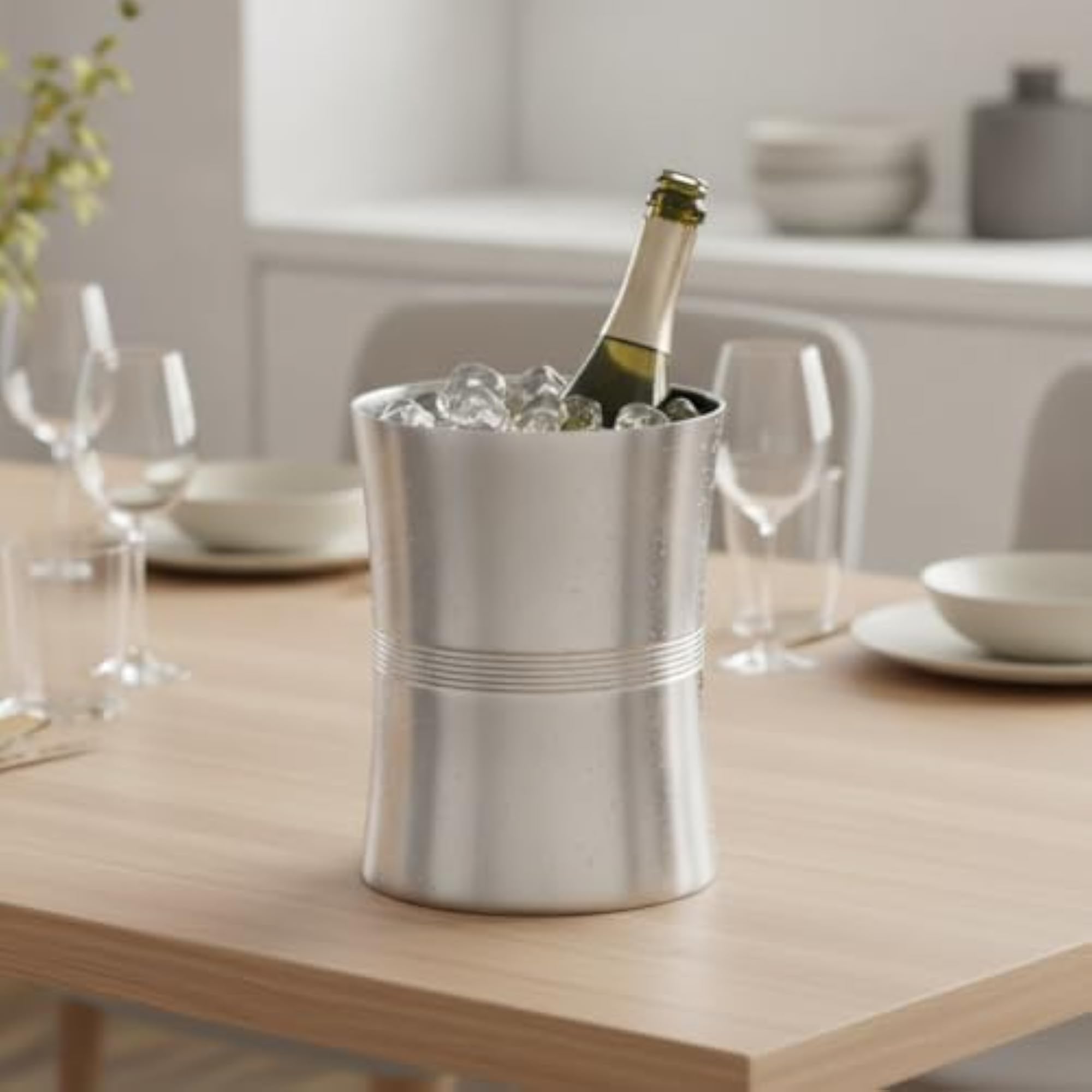Commercial Stainless Steel Double-Layer Ice Bucket for Wine & Beer