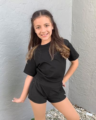 Stelle Girls Boys Short Sleeve T-Shirts Cotton Crewneck Tops Basic Tees Summer Casual Tops 5-15 Years4