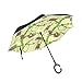für Auto Faultier Baby Baum Muster Sonnenschirm Vintage Windproof Reverse Umbrella Outdoor-Regenschirm mit C-förmigen Griff