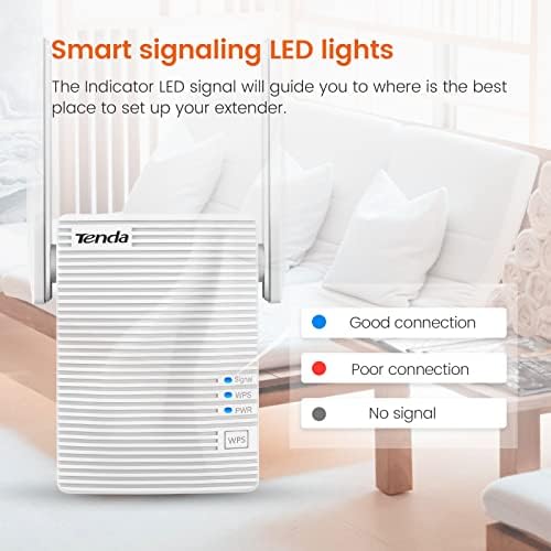Tenda A18 AC1200 Dual Band Universal WiFi Repeater, Broadband/Wi-Fi Extender, Wi-Fi Booster/Hotspot, with 1 Ethernet Port, works with all broadband providers, UK Plug