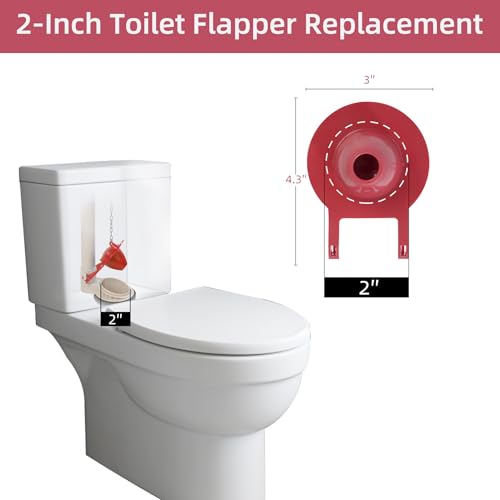 Hibbent 2-inch Universal Toilet Tank Flapper, Long Lasting All Rubber Seal Flapper Replacement Compatible with American Standard Water Conserving, High Performance, Easy to Install, Red by Hibbent - Image 4