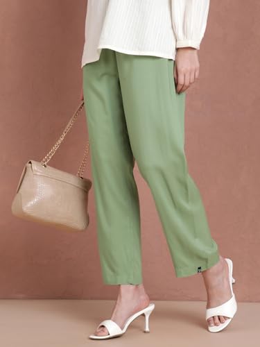 Image of TWIN BIRDS Women Viscose Kurti Pants | Straight Fit Ethnic Daily Trousers
