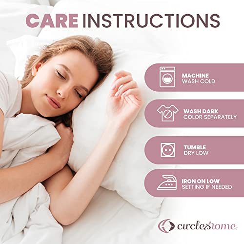 CirclesHome Standard Pillow Protectors with Zipper, Cotton Pillow Covers by CIRCLESHOME - Used condition - Image 8