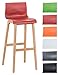 Taburete De Bar Hoover con Asiento En Polipropileno I Silla De Bar con Respaldo & Reposapiés I Taburete Alto En Estilo Nórdico I Color:, Color:Rojo