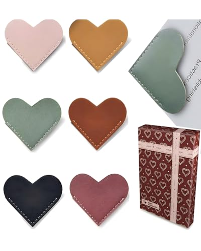Leather Heart Bookmarks (18pcs) - Cute & Practical Reading Accessory for Book Lovers, Teachers, Students for All Ages